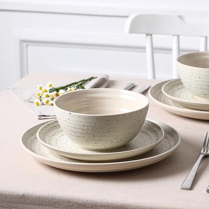 Stone Lain Dua 4-Piece Bowl Set Stoneware, White