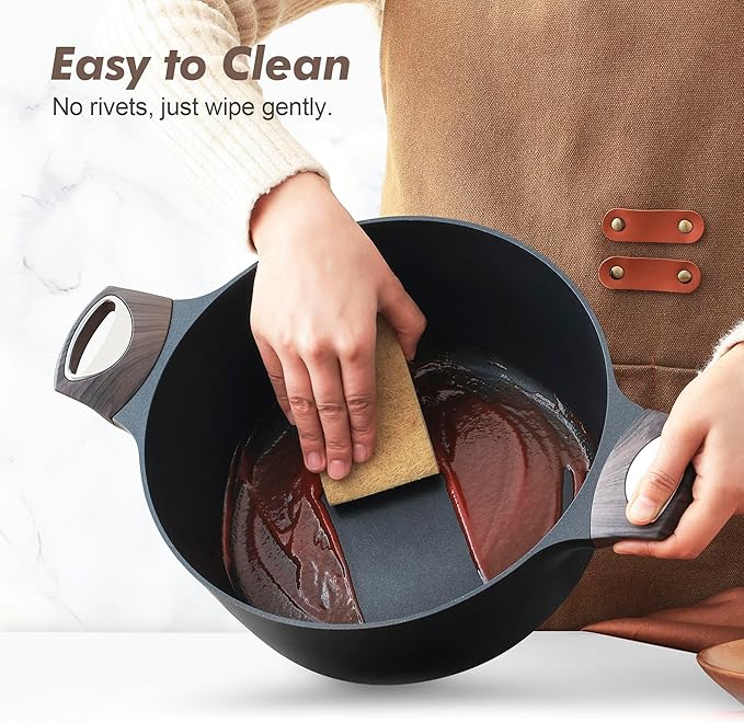 SENSARTE Pots and Pans Set Non stick, Non toxic Healthy Induction Cookware Sets, 26 Pcs Nonstick Kitchen Cooking Set, w/Frying Pans Set, Saucepans Set, Stockpots Set, PFOA PFOS Free, Black