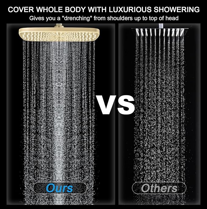 High Pressure Rain Shower Head: Upgrade Shower Heads with Handheld Spray Combo with Fixed Showerhead and 10 Sprays Handheld Shower Head, Detachable Shower head Built-in Power Jets