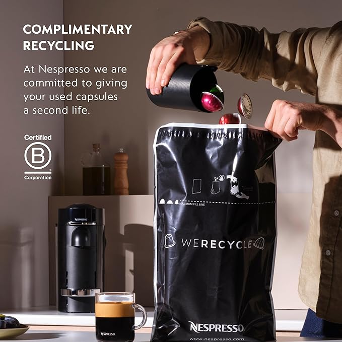Nespresso Festive Vertuo Pop+ Coffee and Espresso Maker by Breville, Matte Black Gold