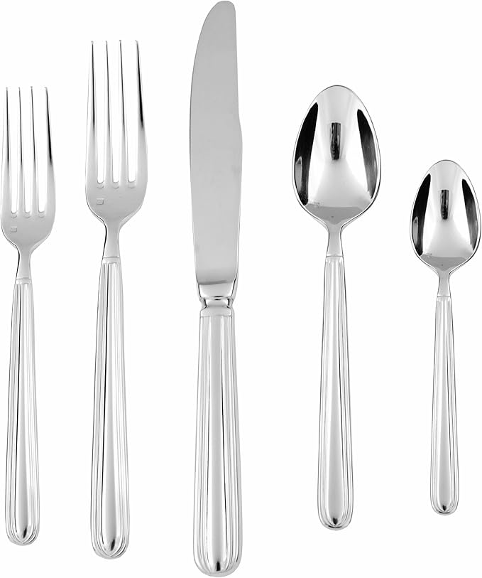 Fortessa Metropolitan 18/10 Stainless Steel Flatware Serving Spoon, 9.25-Inch