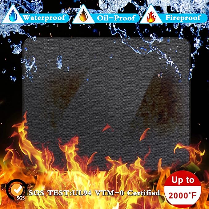 UBeesize Thickened 60x36 inch Under Grill Mat for Outdoor Grill, Fireproof Mat for Lawn, Smokers, Gas Grills, Deck and Patio, Fireplace Mat Fire Pit Mat,Oil-Proof Waterproof Non-Slip BBQ Protector
