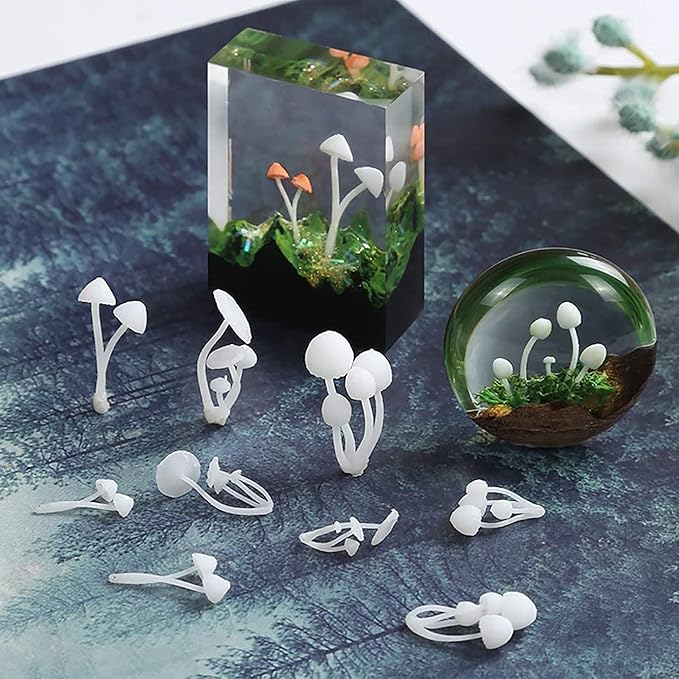 Woohome 11 PCS Jewelry Making Supplies Resin Mould, Mini Mushroom Casting Moulds, 3D Filler Art Craft Supplies Epoxy Moulds for Art Crafts DIY
