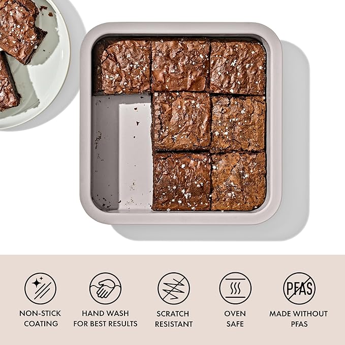 OXO Good Grips Non-Stick Pro Ceramic Coated Metal Bakeware 9” Square Cake Pan – Biscuit