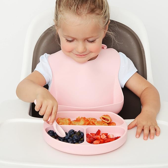 PrimaStella Silicone Chew Spoon 6-Piece Set | First Stage Feeding Spoons | Baby Led Weaning Supplies | BPA Free | Dishwasher and Boil Safe | Neutral Palette