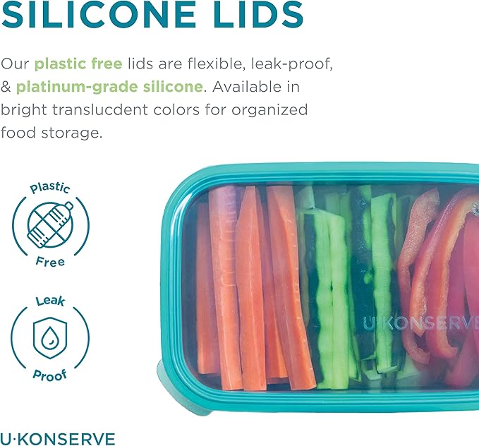 U Konserve Stainless Steel Rectangle Food Storage Bento Box Container, Leak Proof Silicone Lid Dishwasher Safe - Plastic Free, (45oz Cosmic Blue)