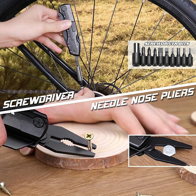 Gifts for Papa from Daughter Son Grandkids,Fathers Day Birthday Christmas Papa Gifts,Multitool Knife "BEST PAPA EVER",Multi tool for Climbing,Camping,Cycling,Hiking