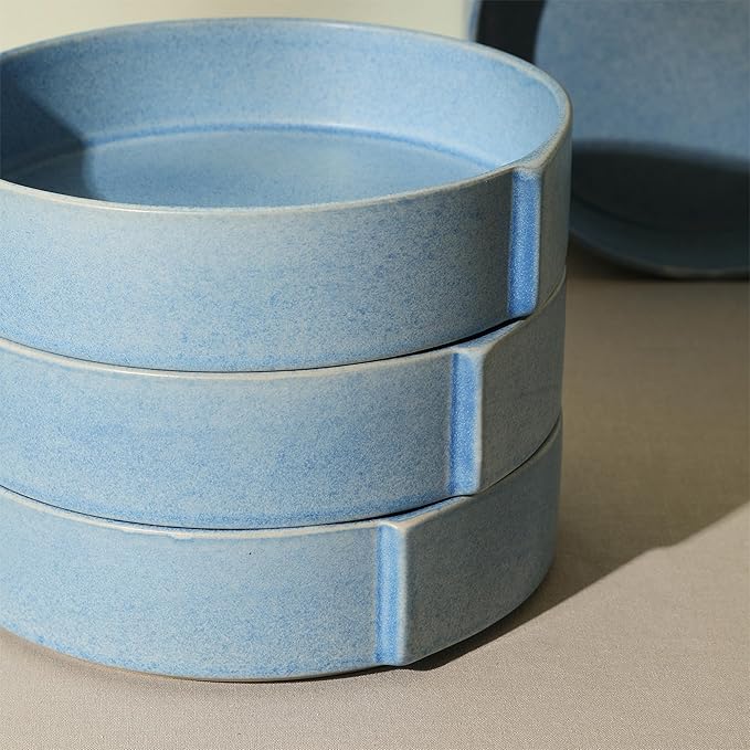 Stone Lain Bao 4-Piece Pasta Bowl Set Stoneware, Blue
