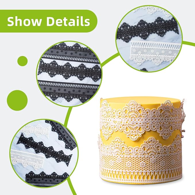 GROWTAIL Lace Molds Silicone,Cake Fondant Embossing Mat,Lace Molds for Cake Decorating Edible Lace