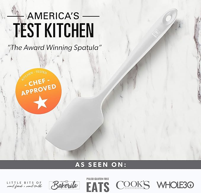 DI ORO Silicone Spatula - 600°F Heat-Resistant Rubber Kitchen Spatula for Baking, Scraping, & Mixing - BPA Free Nonstick Cookware Safe Flexible Utensil for Cooking - Seamless & Dishwasher Safe (Stone)