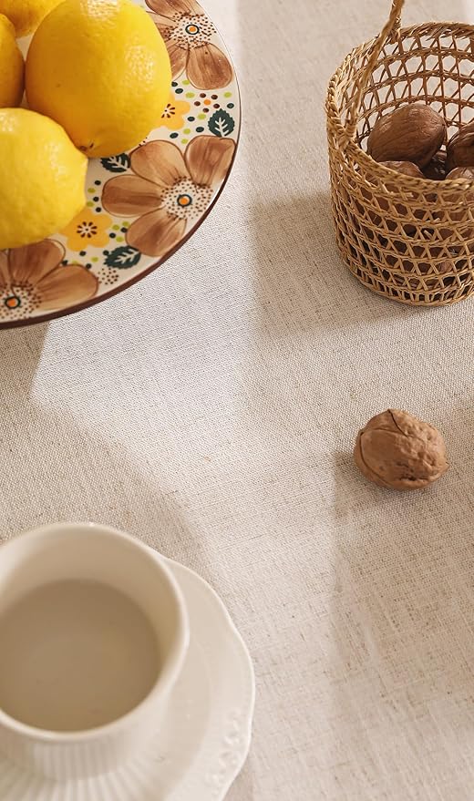 patdrea Designer Vintage Round Tablecloth,Pineapple Pattern Linen Tropical Style Tablecloths,Fall Decor Table Cover for Kitchen Dining Christmas,Thanksgiving,Tea Party,Diameter 55"-Pineapple B
