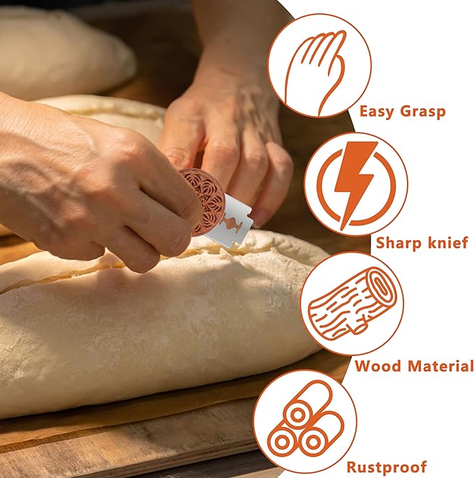 UFO Bread Lame Cutter for Homemade Sourdough,Bread Scorer Tool for Sourdough with 5 Blades and Storage Cover,Slashing Tool Bread Cutting Knife for Artisan Bread and Baguette Makers,Leaf