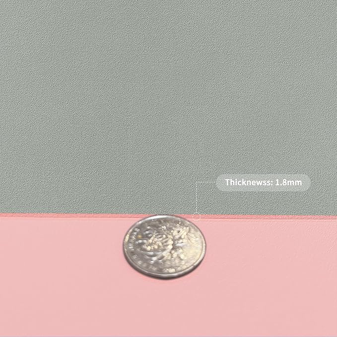 Leather Desk Mat,1.8mm Thick,15.75x63 Inch Desk Cover,Pink Desk Mat,Desk Protector Mat,Dresser Cover Top,Desktop Cover,Dresser Cover Top for Bedroom(Pink+Silvery,15.75x63)