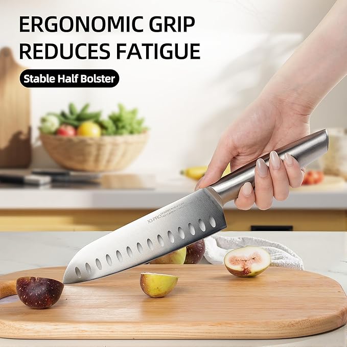 Knife Set Premium, Japanese High Carbon Stainless Steel 14 Pcs Kitchen Knives Block Set with Built-in Sharpener and Wood Block, Razor Sharp Knife Sets for Kitchen with Ergonomic Handle