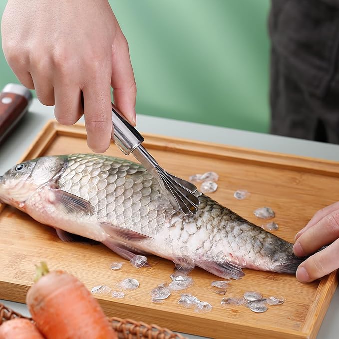4 Pcs Coconut Meat Removal Scraper Tools, Stainless Steel Coco Nut Kinfe, Copra Cocoanut Pulp Shredder, Fish Skin Scaler for Kitchen, Grater, Peeler and Slicer, Coconut Grater, Silver