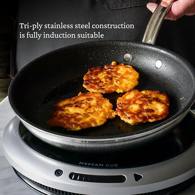 Hestan ProBond Forged TITUM - Professional Clad Stainless Steel, Nonstick, Frying Pan, (8.5-Inch), Induction Compatible, Made without PFOAs