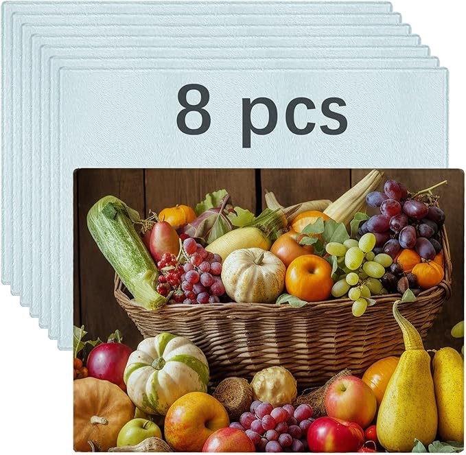 8 Pcs sublimation cutting board blanks，11 x 7.87 Inch sublimation cutting boards，Textured Sublimation Anti Slip Cutting Board Heat Scratch Resistant Blank Cutting Board