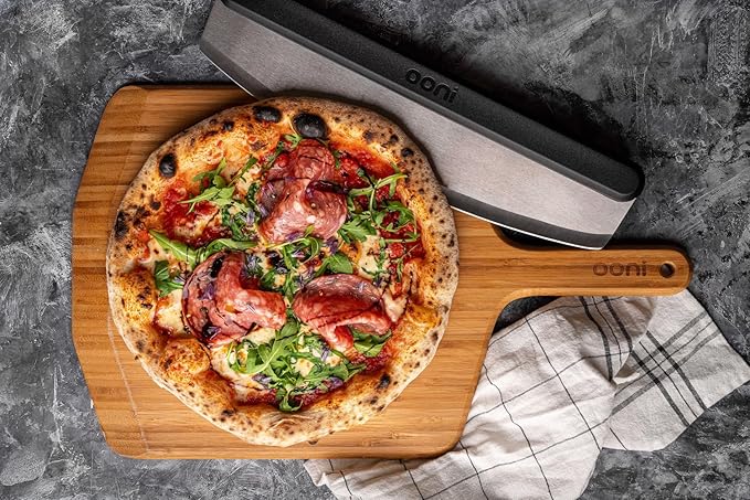Ooni 12” Bamboo Wood Pizza Peel –12 Inch Pizza Spatula Paddle, Wooden Pizza Cutting Board, Pizza Oven Accessories