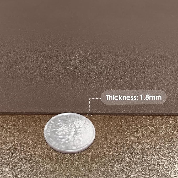 Leather Table Cover,1.8mm Thick,35.4x70.9 Inch Table Protector,Table Protector for Dining Room Table,Table Protectors for Rectangle Tables(Mud Color+Champagne Gold,35.4x70.9)
