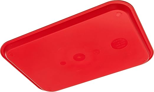 Carlisle FoodService Products CT121605 Café Standard Cafeteria/Fast Food Tray, 12" x 16", Red (Pack of 2)