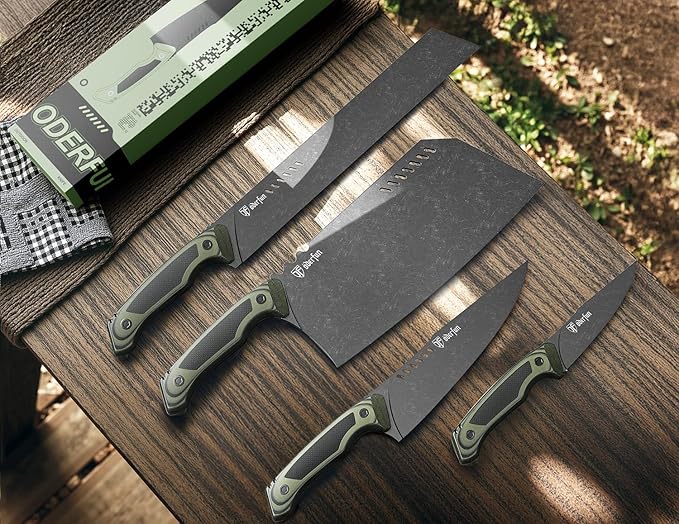 8 Inch Meat Cleaver - German Rust-Resistant Full-Tang Steel, G10 Non-Slip Handle - Professional Bone Cutting Knife for Outdoor Cooking & Butcher Use with Gift Box - Knife For Men
