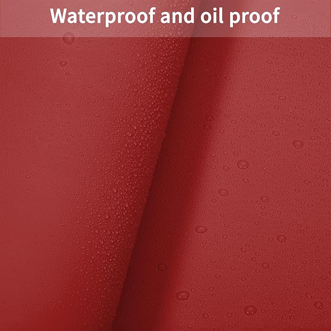Leather Table Cover,1.8mm Thick,24x60 Inch Desk Cover,Large Desk Mat,Table Protector,Table Cover Protector,Desk Protector,Table Pad,(Black+Wine Red,24x60)