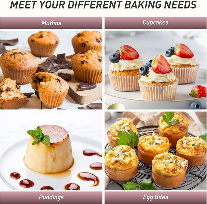 2 Pack 24 Cups Mini Muffin Pan with Metal Reinforced Frame Silicone Molds Cake Pans Egg Bites Silicone Circle Cookie Molds Muffin Tin Tart Pans Non Stick Toxic Oven Safe Baking Sheet Set