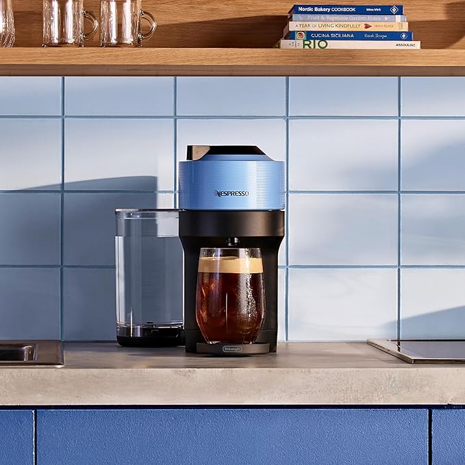 Nespresso Vertuo Pop+ Coffee and Espresso Machine by De'Longhi, Pacific Blue