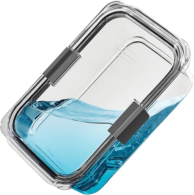 Rubbermaid Brilliance Food Storage Container, Large, 9.6 Cup, Clear 2024351 (Pack of 2)