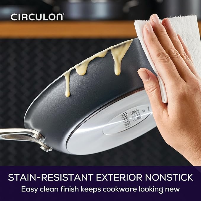 Circulon A1 Series with ScratchDefense Technology Nonstick Induction Frying Pans/Skillet Set, 8.5 Inch and 10 Inch - Graphite, Skillet Set (8.5" & 10")