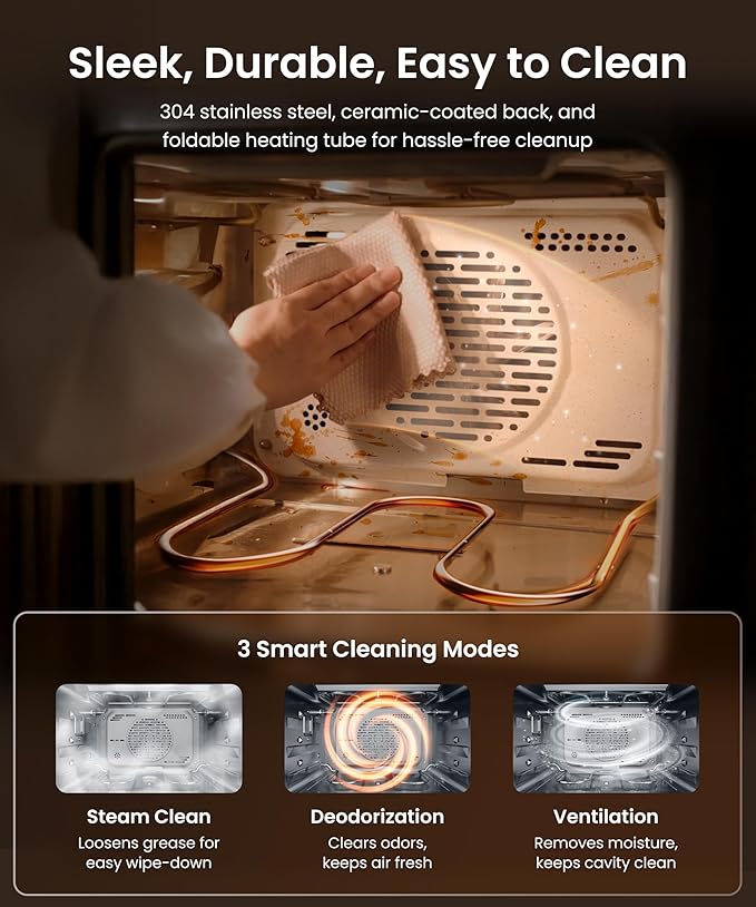 FOTILE HYZK32-E3-E ChefCubii 1.1 cu. ft. 4-in-1 Combi-Steam Oven with Steam-Bake, Air Fry, Convection, Dehydrator Functions, and 50 Preset Menus, Beige