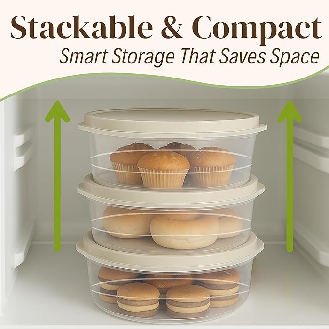 Evelots 2-Pack 10-Inch Airtight Food Storage Container with Lid - Portable Carrier for Pies, Cakes, Cupcakes & More - BPA-Free Clear Plastic - Secure & Easy Transport