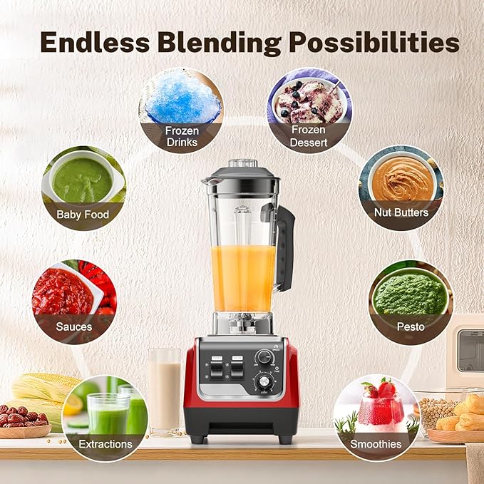 Blenders for Kitchen 1800W Powerful Smoothie Blender 70 Oz Large Capacity and BPA-Free Containers with To-Go Cup Countertop Blender for Smoothies, Ice Crushing & Frozen Drinks