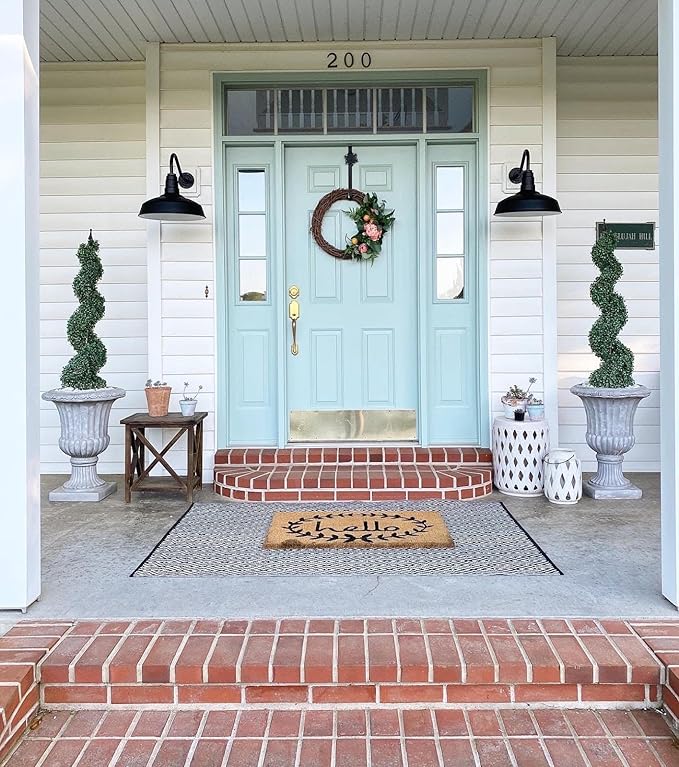Steel Lighting Co. Gardena Barn Light | Outdoor Wall Mounted | 16" Dome | 23" Gooseneck | Farmhouse Light Made in America | White Exterior/White Interior