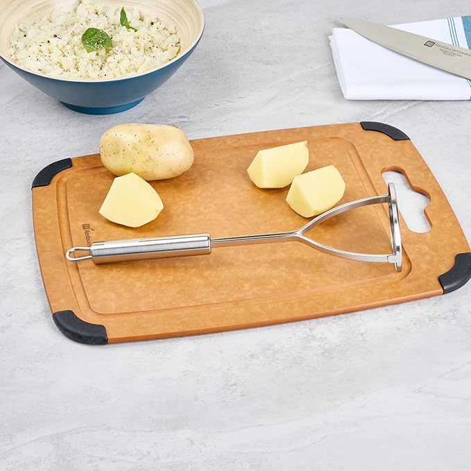 Restaurantware-German Standard Round-Faced Mashers With Ergonomic Handle, 6 Heavy-Duty Potato Mashers - Dishwashable, Durable, Stainless Steel Food Masher, For Avocado, Beans, Sweet Potatoes
