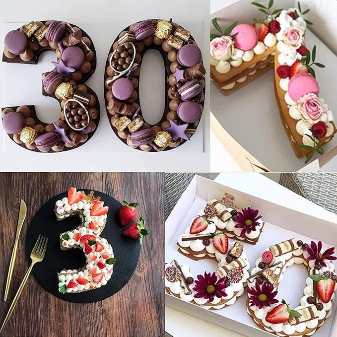Ducodocu Large Silicone Number Cake Mould 3D Novelty Cake Pan DIY Baking Mold for Birthday Anniversary Number of 0