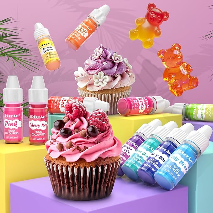 Food Coloring - 30 Colors Food Coloring Liquid, Natural Vibrant Food Color for Baking, Cookies, Easter Egg, Icing, Dessert Decorating, Fondant, Making DIY Supplies Kit - 6ml/0.25oz