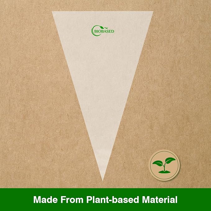Keenpioneer 18-Inch Biobased Disposable Piping Bags, Plant Based Cake Decorating Pastry Bag - Pack of 100