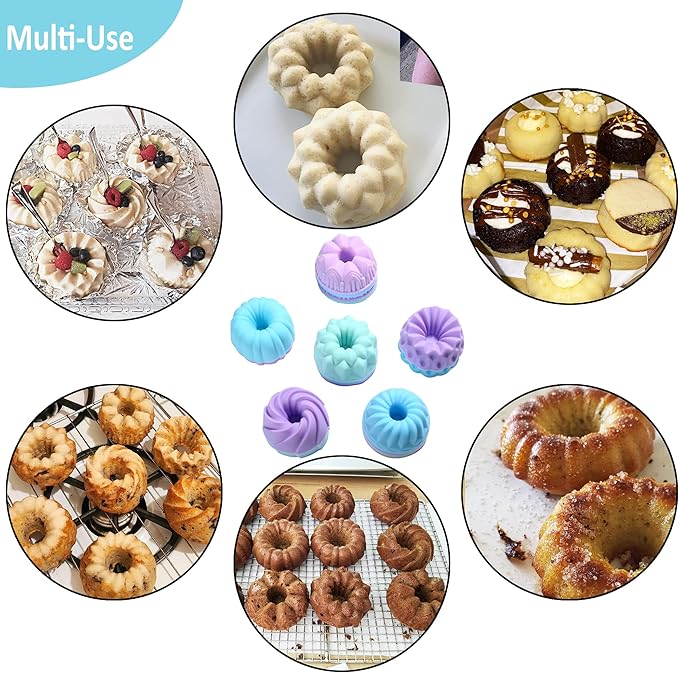 Tongjude 51 Piece Silicone Bakeware Set, Non-Stick Kitchen Oven Baking Pans, Silicone Cake Molds with Muffin Pan, Cookies Baking Sheet, Cake Pan, Donut Pan and Loaf Pan
