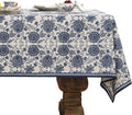 patdrea Designer Vintage Blue Floral Tablecloth for Square Table,Linen Paisley Breathable Pattern Table Cloth,Home Cover Decor for Kitchen Dining Christmas,Thanksgiving,67"x67"-Lantang a