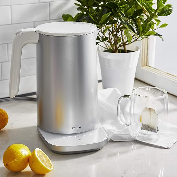 ZWILLING Enfinigy 1.5-Liter Cool Touch Stainless Steel Electric Kettle Pro, Tea Kettle, Silver
