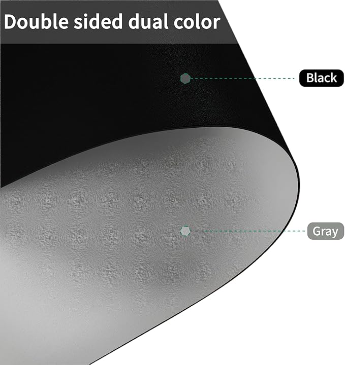 Leather Table Cover,1.8mm Thick,35.4x70.9 Inch Table Protector,Table Protector for Dining Room Table,Table Cover Protector,Dining Room Table Protector Pad(Black+Gray,35.4x70.9)