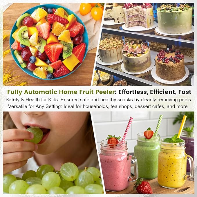 Automatic Grape Peeler Machine, Electric Garlic Peeler & Cherry Tomato Skin Remover Tool for Small Fruits, Efficient Peeling Kitchen Gadget for Home Use (White)