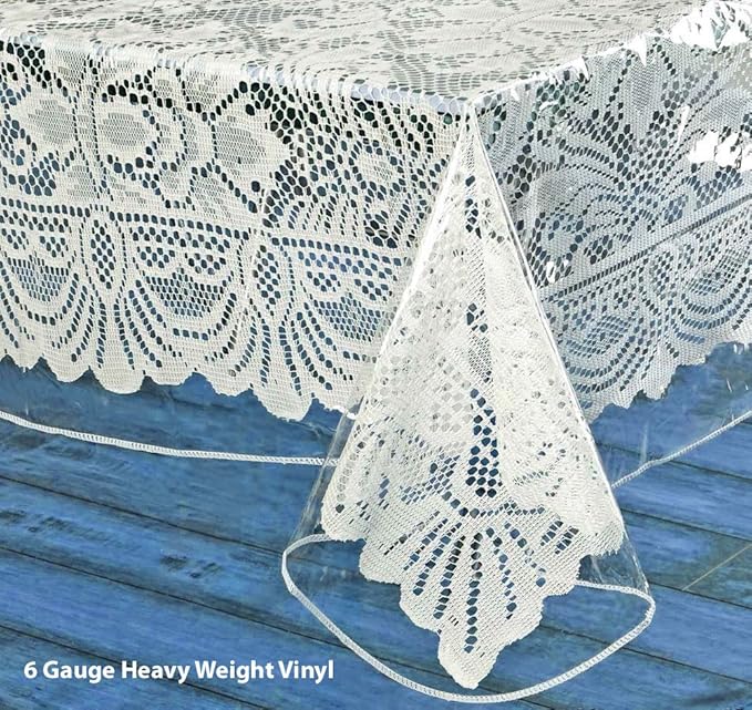 Home Bargains Plus Hotel Quality Crystal Clear Vinyl Tablecloth Protector, 6 Gauge Heavy Duty Thick Vinyl Super Clear Tablecloth Cover, 70 Inch Round