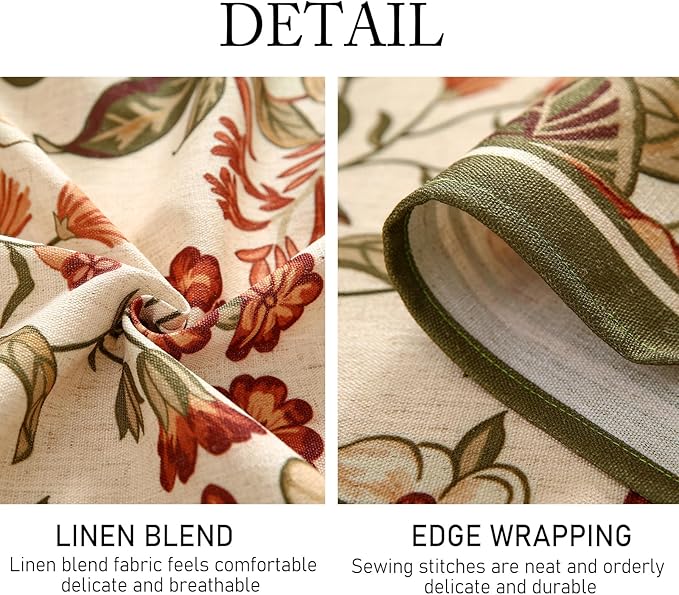 ISAENNE Designer Bohemian Square Table Cloth,Linen Colorful Floral Pattern Tablecloth,Fall Wrinkle Resistant Decorative Tablecloths for Dining Thanksgiving Kitchen Party,67"*67"-Grace A