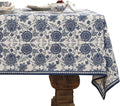 patdrea Designer Small Blue Tablecloth for Rectangle Table,Vintage Paisley Pattern Table Cloth,Decor Floral Cover Cloth for Kitchen Dining Christmas,Thanksgiving,Party,55"x71"-Lantang a
