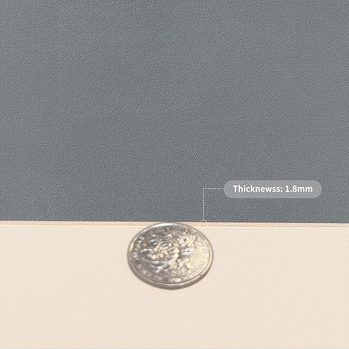 Leather Desk Mat,1.8mm Thick,15.75x63 Inch Desk Cover,Desk Protector Mat,Dresser Cover Top,Leather Table Cover,Side Table Cover,Office Desk Cover(Off White+Light Gray,15.75x63)
