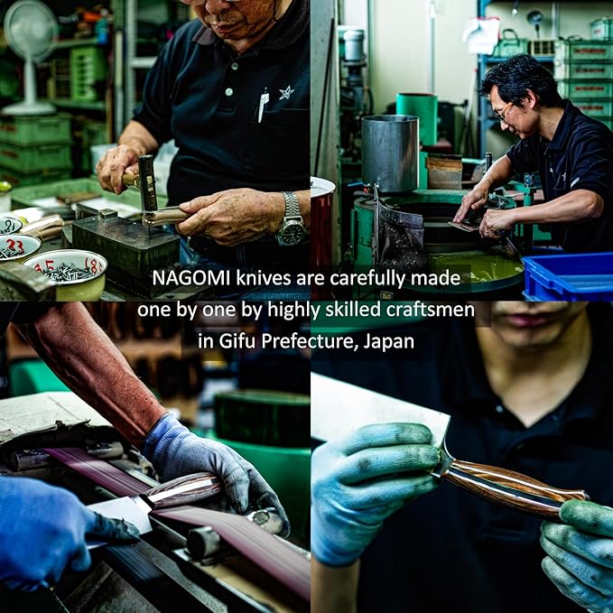 NAGOMI] 7-Inch All-Purpose Knife for Meat, Fish, Vegetables | Professional-Quality Japanese SANTOKU Kitchen Knife with Ergonomic Handle | Stainless Steel Ultra Sharp | Gift Box