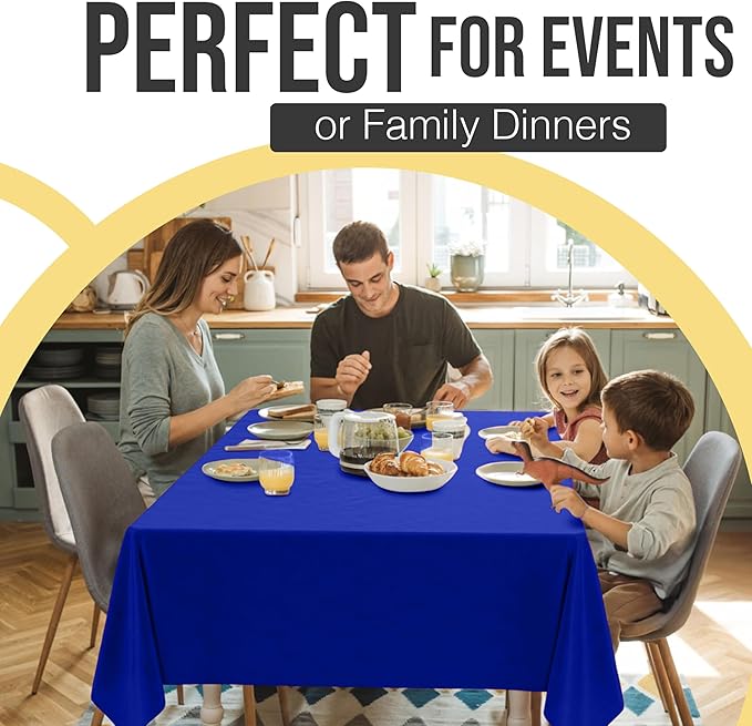 Party Solids 66% Thicker Premium Plastic Table Cloth Rectangle Table Cover 0.5 Mil 12 Pack Dark Blue Table Cloth 54 Inch x 108 Inch Disposable Tablecloth Won't Tear Easily Like Cheap Thin Brands