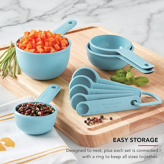 KitchenAid Measuring Cups and Spoon Set, Mineral Water, 9-Piece